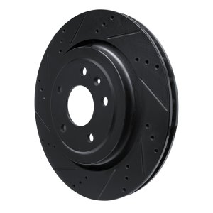 Chevrolet Corvette Brake Rotor (1) - Rear Left - R1 Concepts - Drilled & Slotted - Black - `14-`19